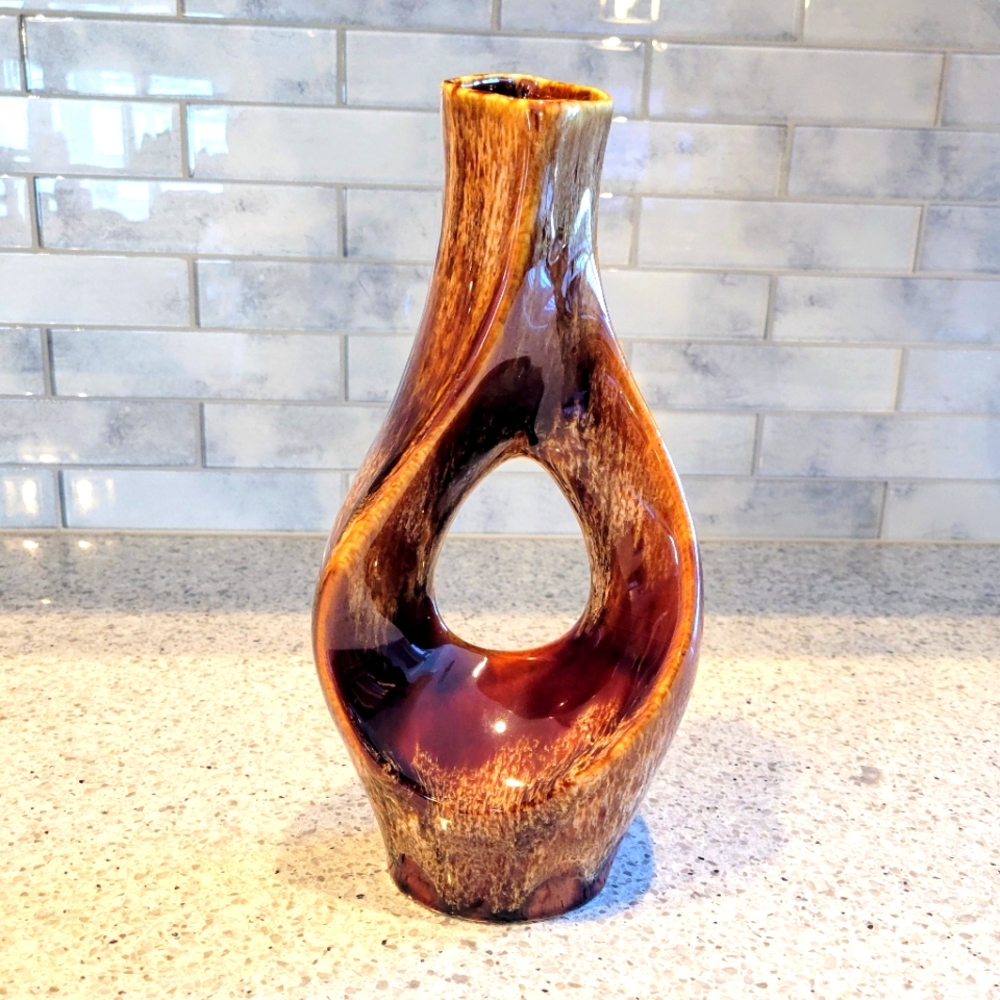 Artistic Vintage Brown Ceramic Vase